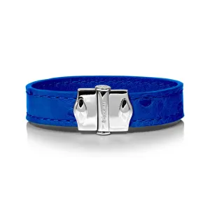 D'Monti Monaco Blue - France Luxe Genuine Ostrich Leather Womens Bracelet