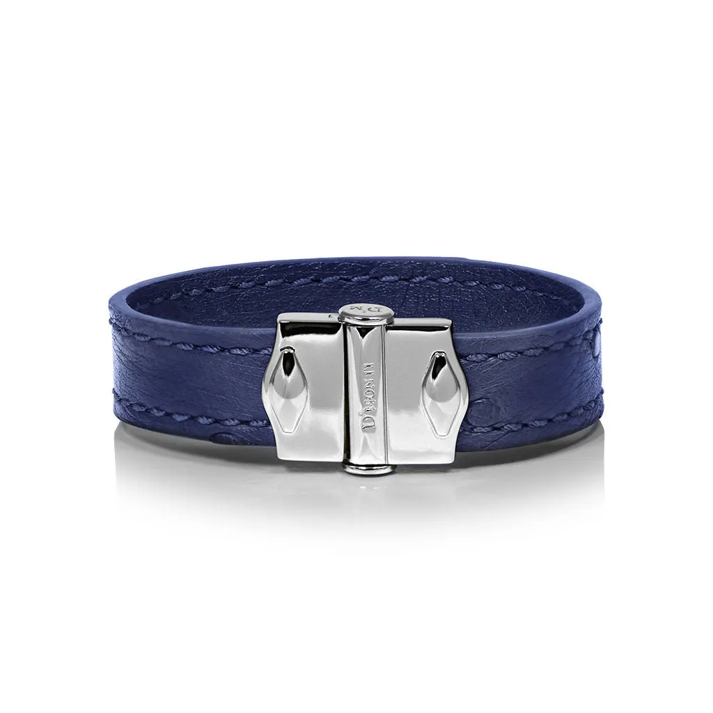 D'Monti Navy Blue - France Luxe Genuine Ostrich Leather Womens Bracelet