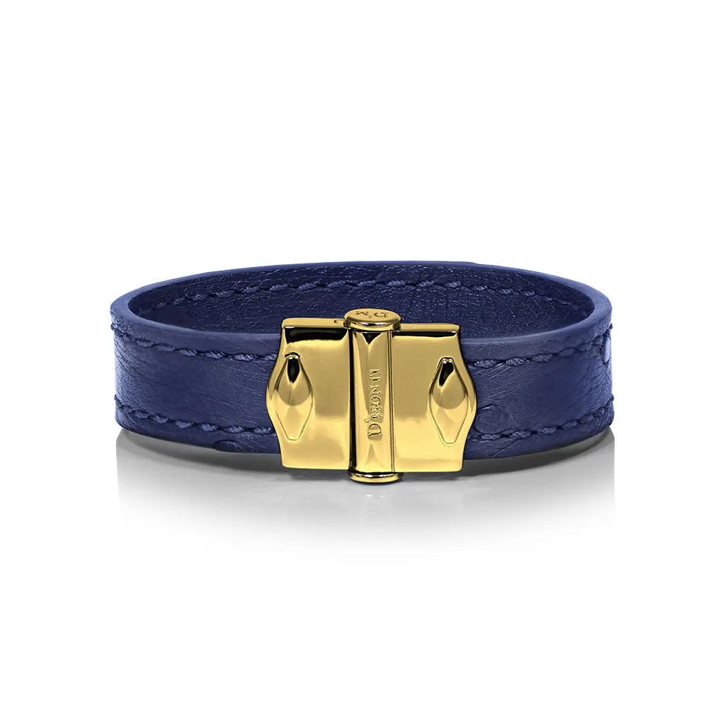 D'Monti Navy Blue - France Luxe Genuine Ostrich Leather Womens Bracelet