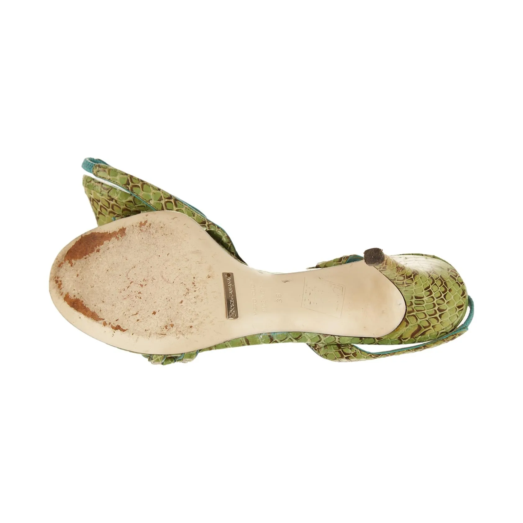 Dolce & Gabbana Green Snakeskin Heels