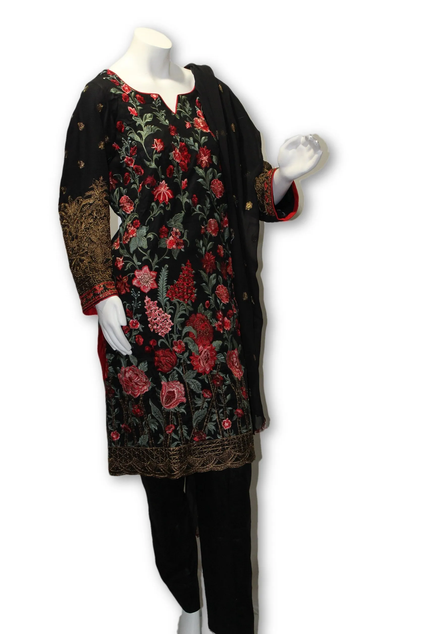 E03 Pakistani Indian 3 Pc Party Wear Lawn Dress