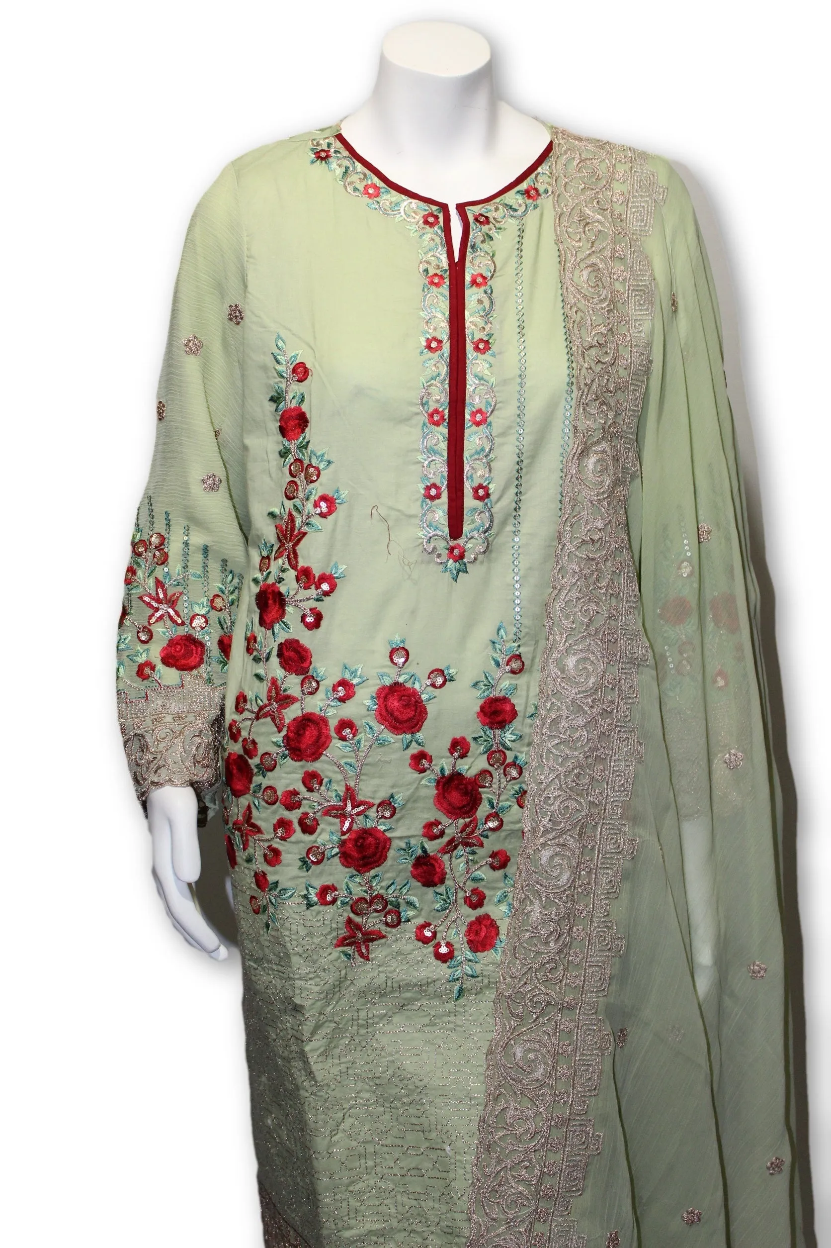 E05 Pakistani Indian 3 Pc Party Wear Lawn Dress