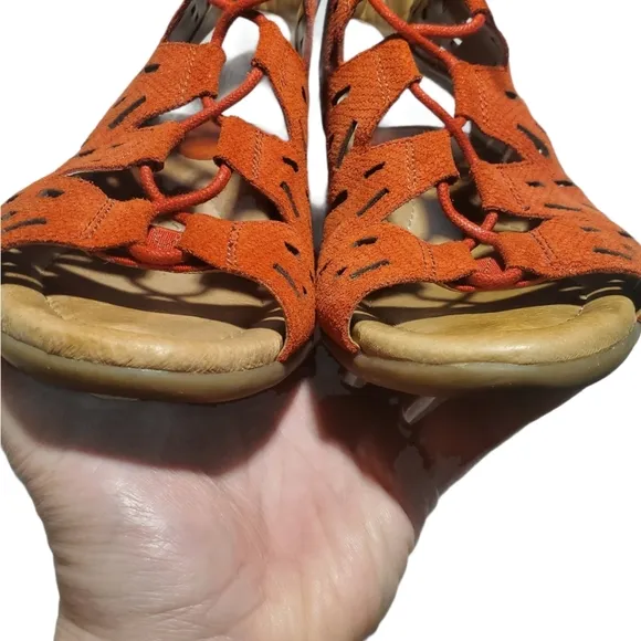 Earth Shoes Gladiator Sandal Wedge Daylily Red 11