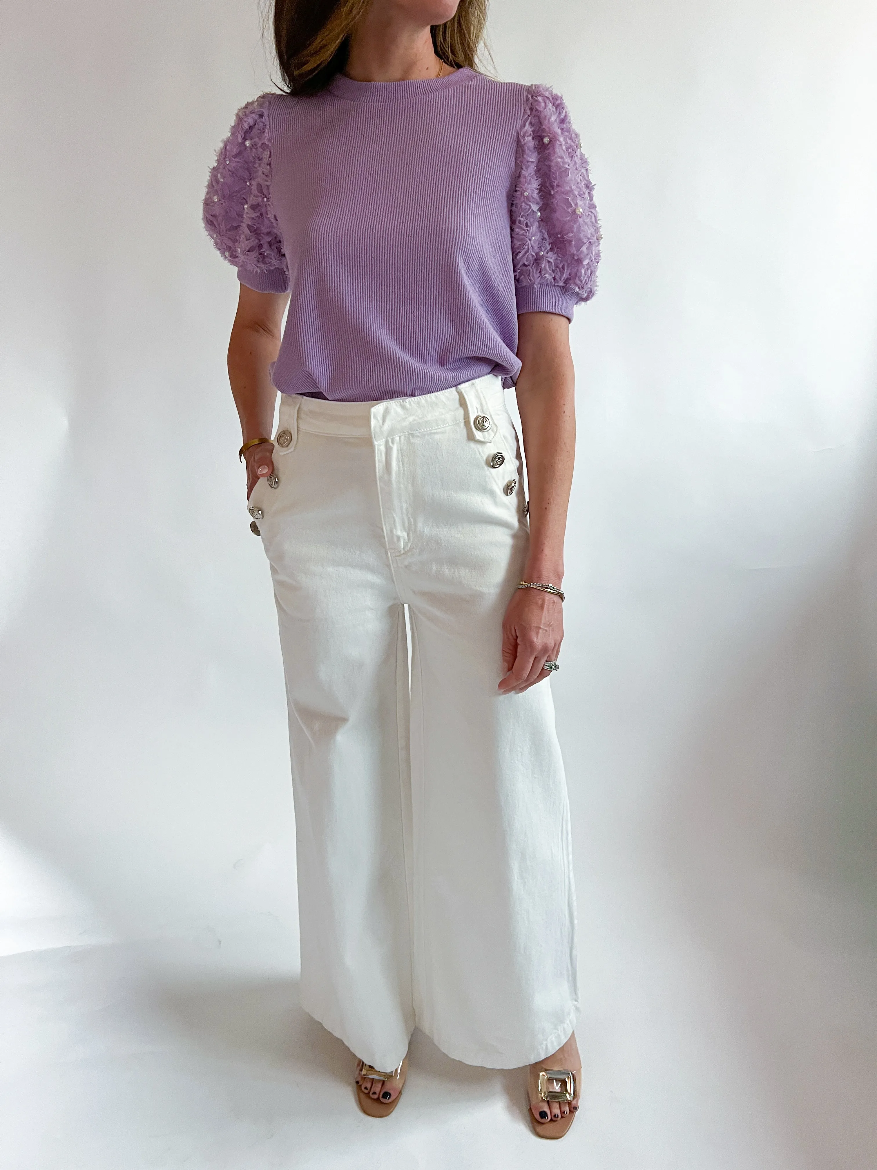 Embellished Sleeve Top