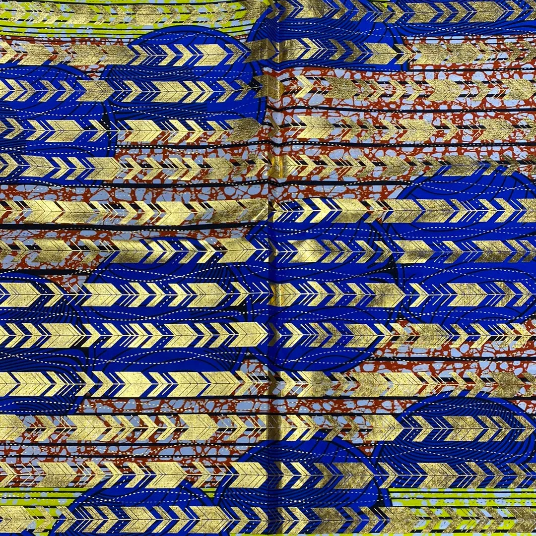 Embellished with gold 6 yards 100% cotton