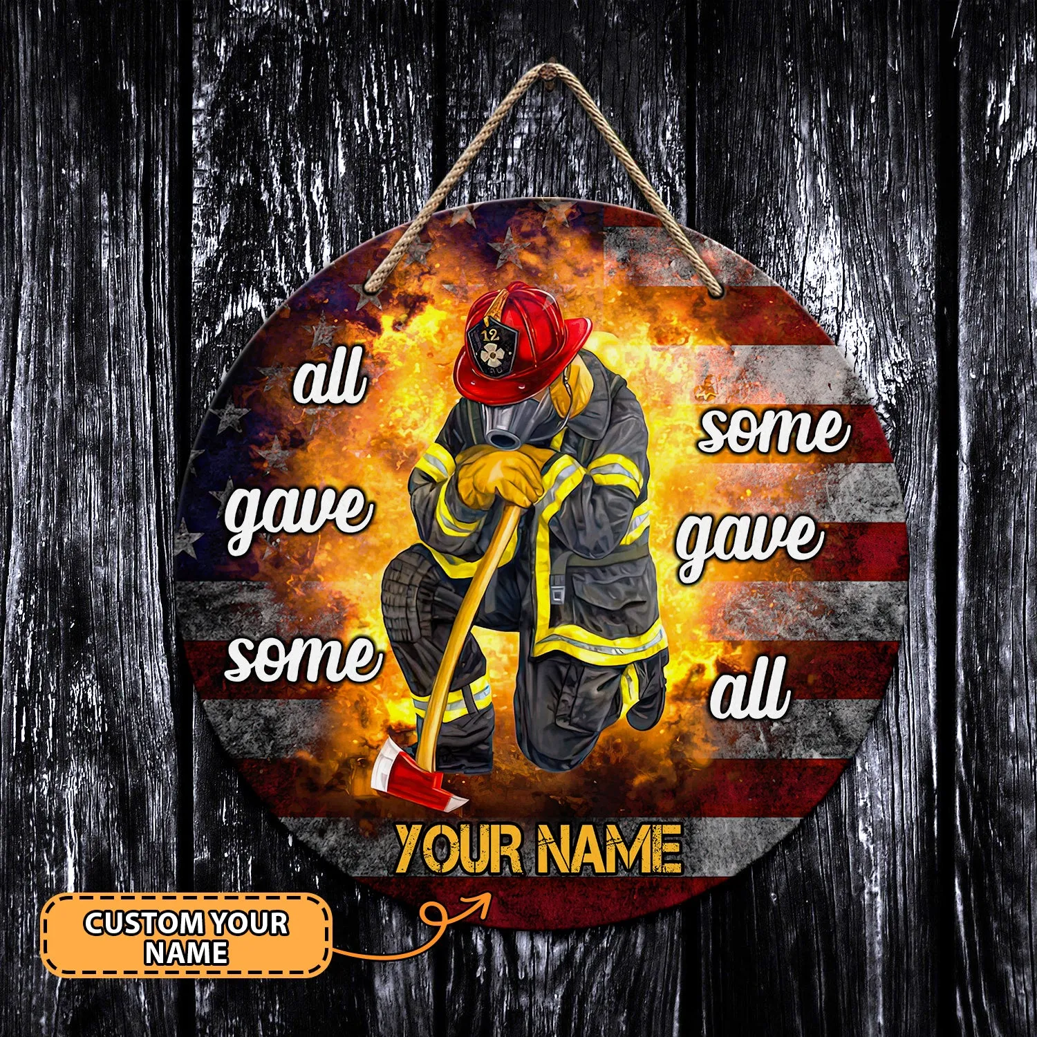 Firefighter 02 - Custom Wooden Sign - Ntp-479