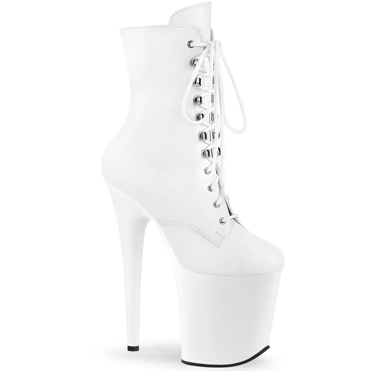FLAMINGO-1020  White Faux Leather/White Matte