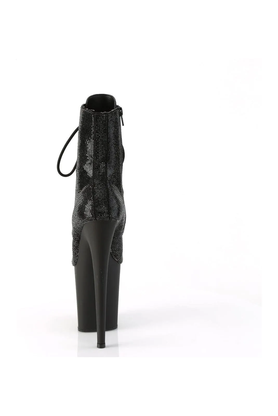 FLAMINGO-1020RS Black Faux Suede Ankle Boot