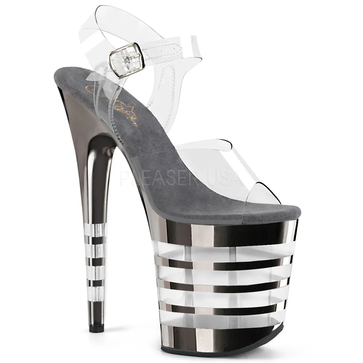 FLAMINGO-808CHLN  Clear/Pewter Chrome