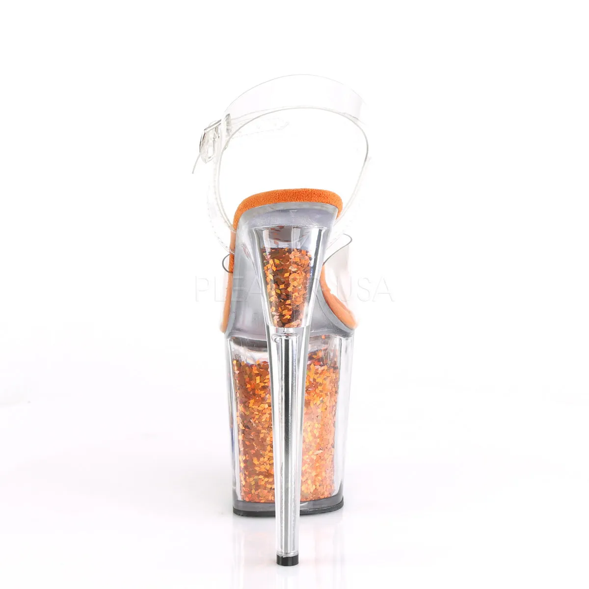 FLAMINGO-808GF  Clear/Orange Multi Glitter