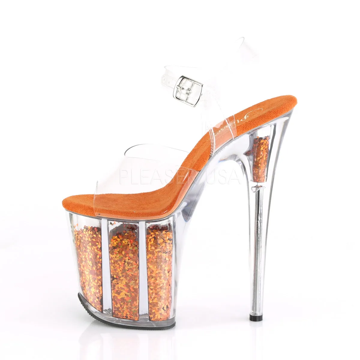 FLAMINGO-808GF  Clear/Orange Multi Glitter