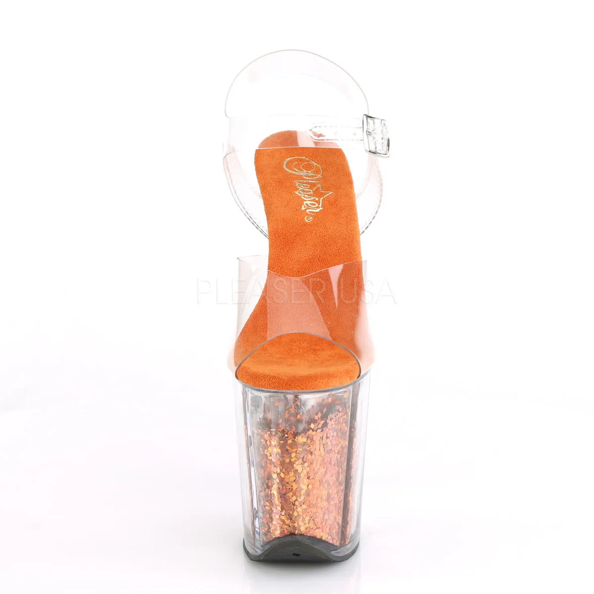 FLAMINGO-808GF  Clear/Orange Multi Glitter