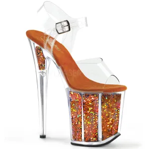 FLAMINGO-808GF  Clear/Orange Multi Glitter
