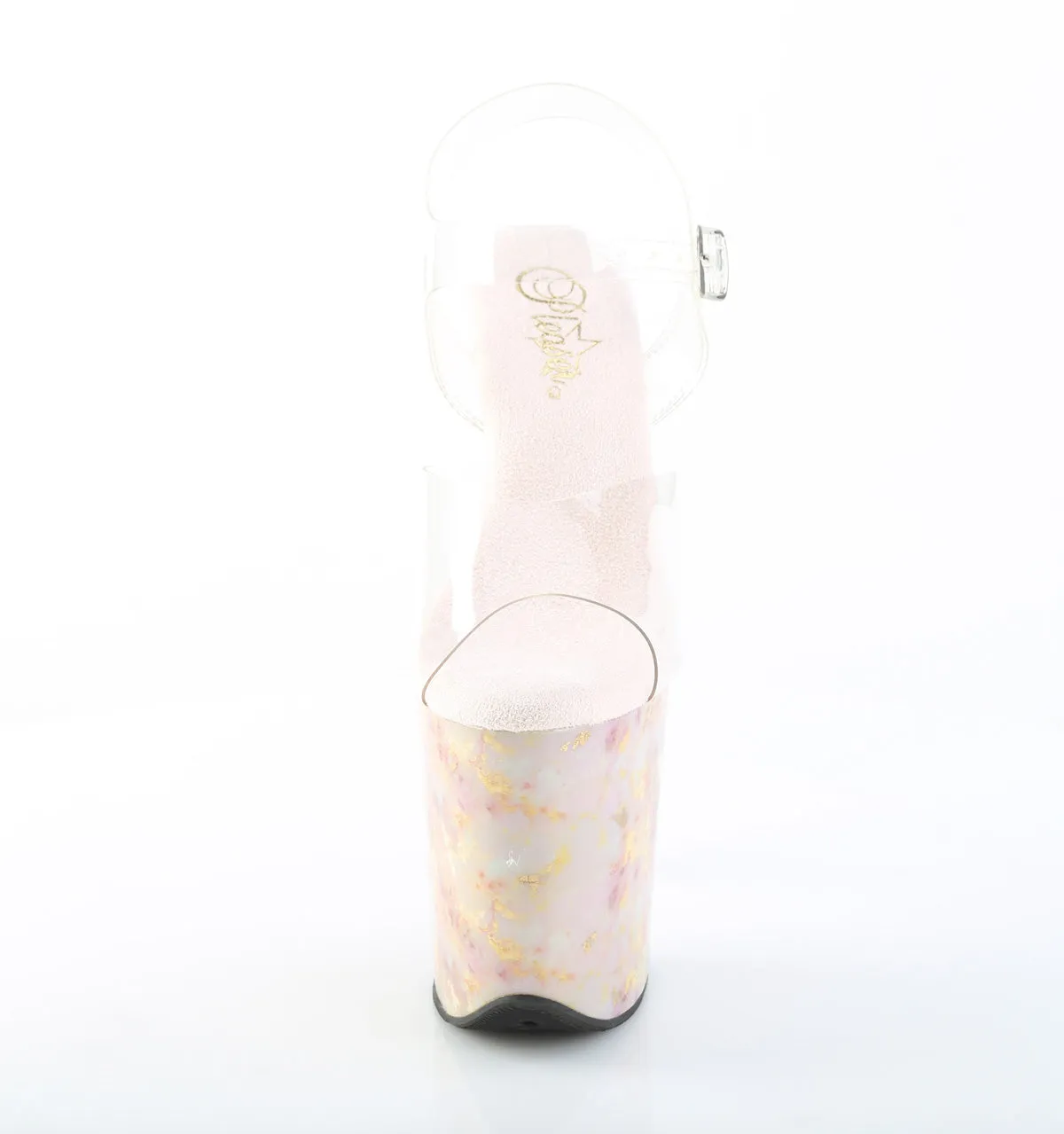 FLAMINGO-808MB  Clear/Blush-Gold Marble