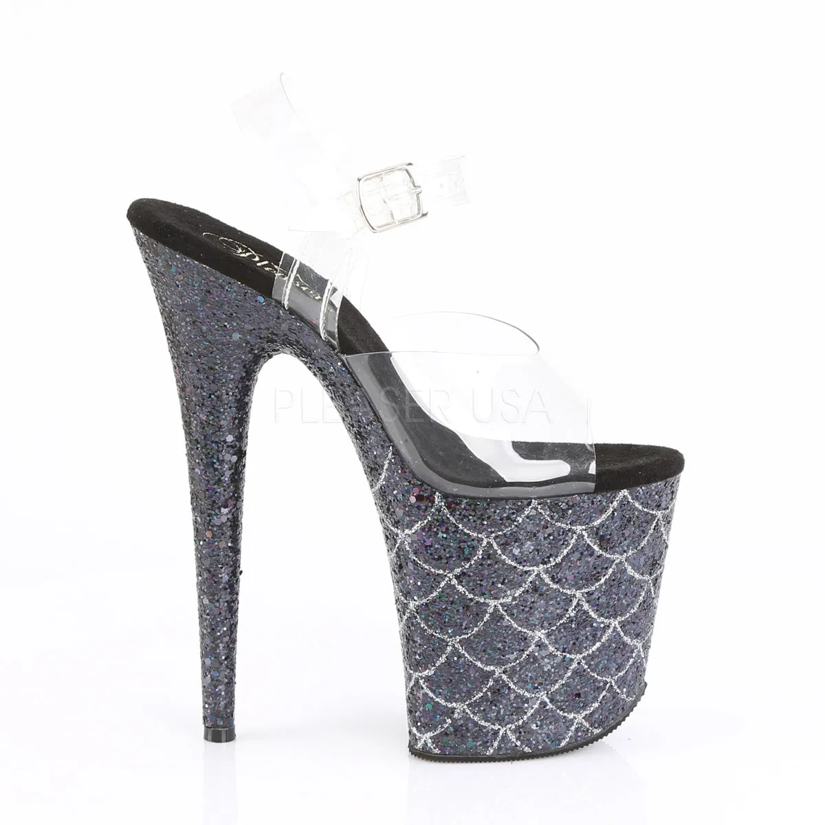 FLAMINGO-808MSLG  Clear/Black Multi Glitter
