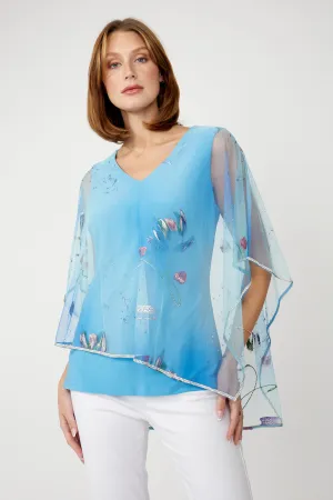 FRANK LYMAN- WOMEN'S EMBELLISHED V-NECK PULLOVER TOP