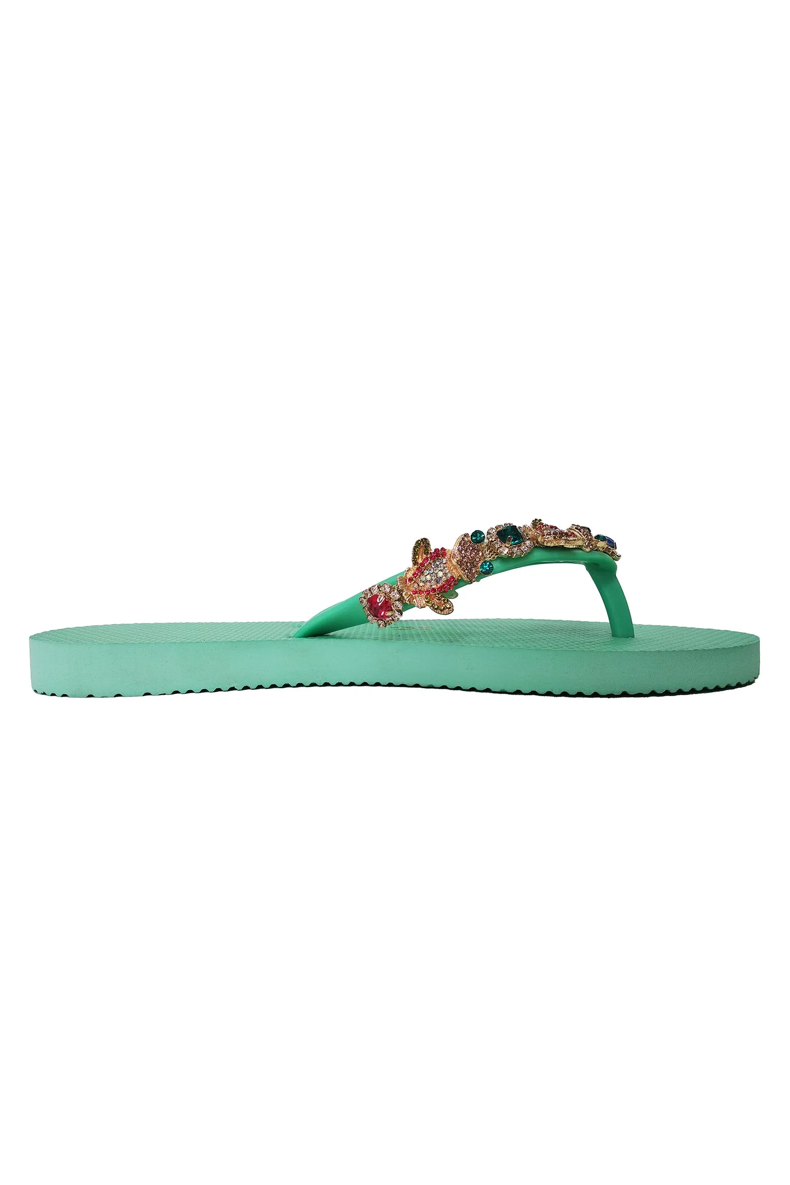 Frog Rhinestone Green Flip Flop