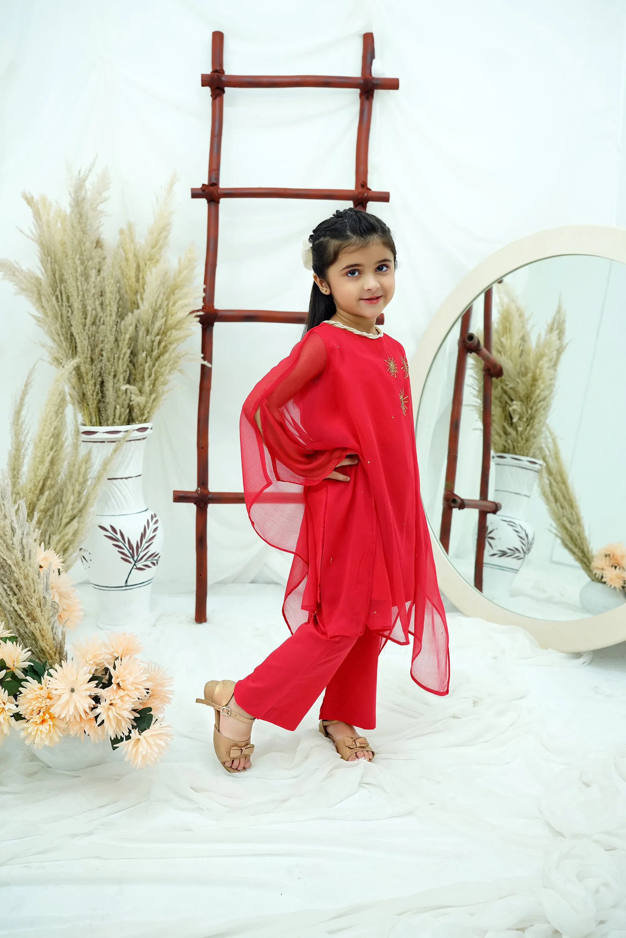 Fuchsia Embroidered Chiffon
