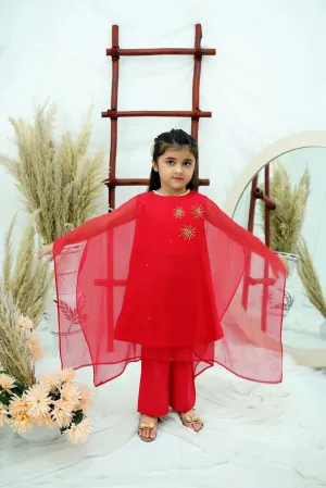 Fuchsia Embroidered Chiffon