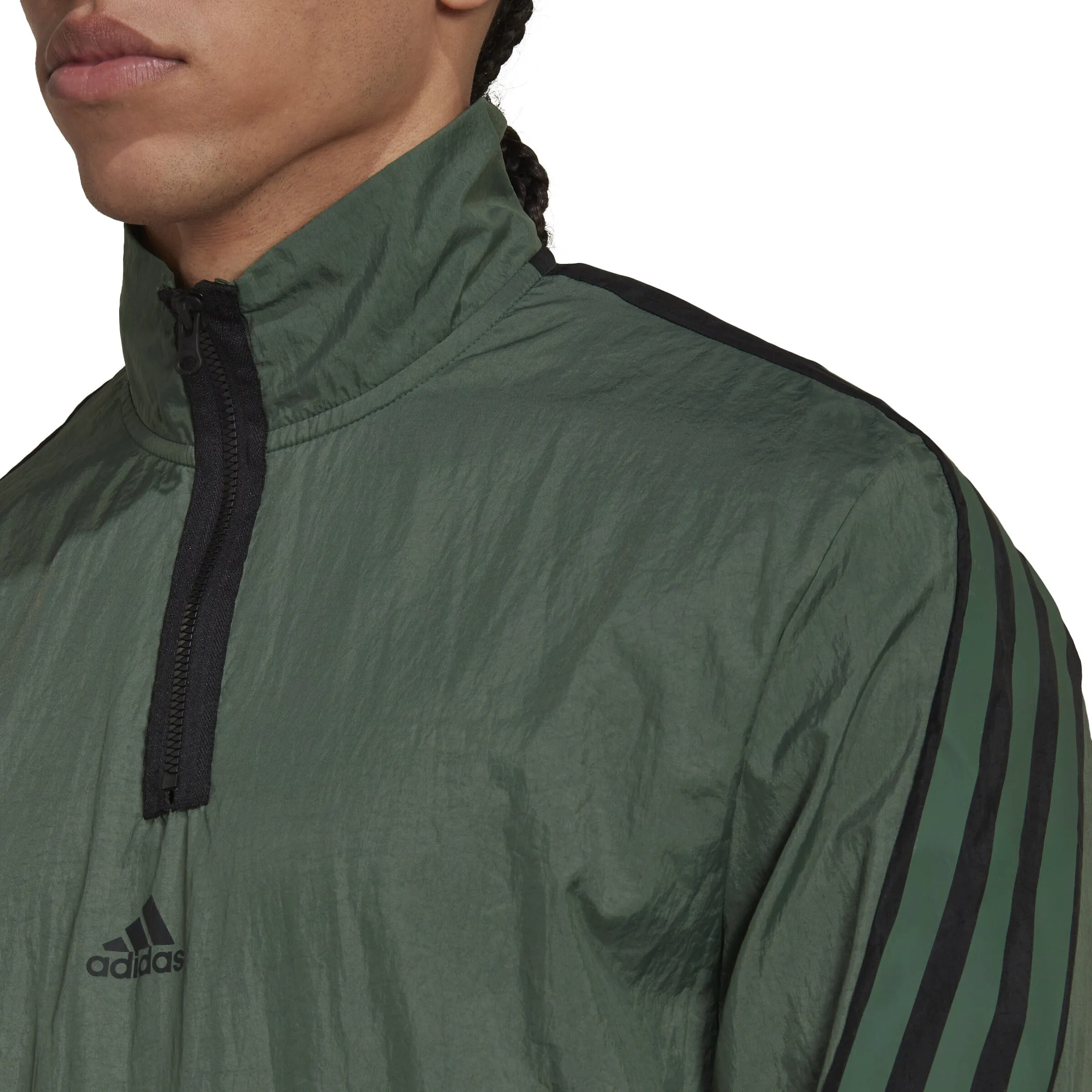 Future Icons 3-Stripes Woven 1/4 Zip Sweatshirt (HK2144)