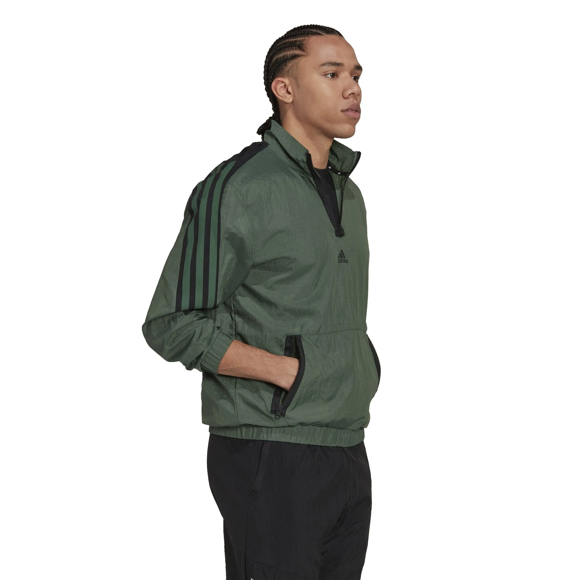 Future Icons 3-Stripes Woven 1/4 Zip Sweatshirt (HK2144)