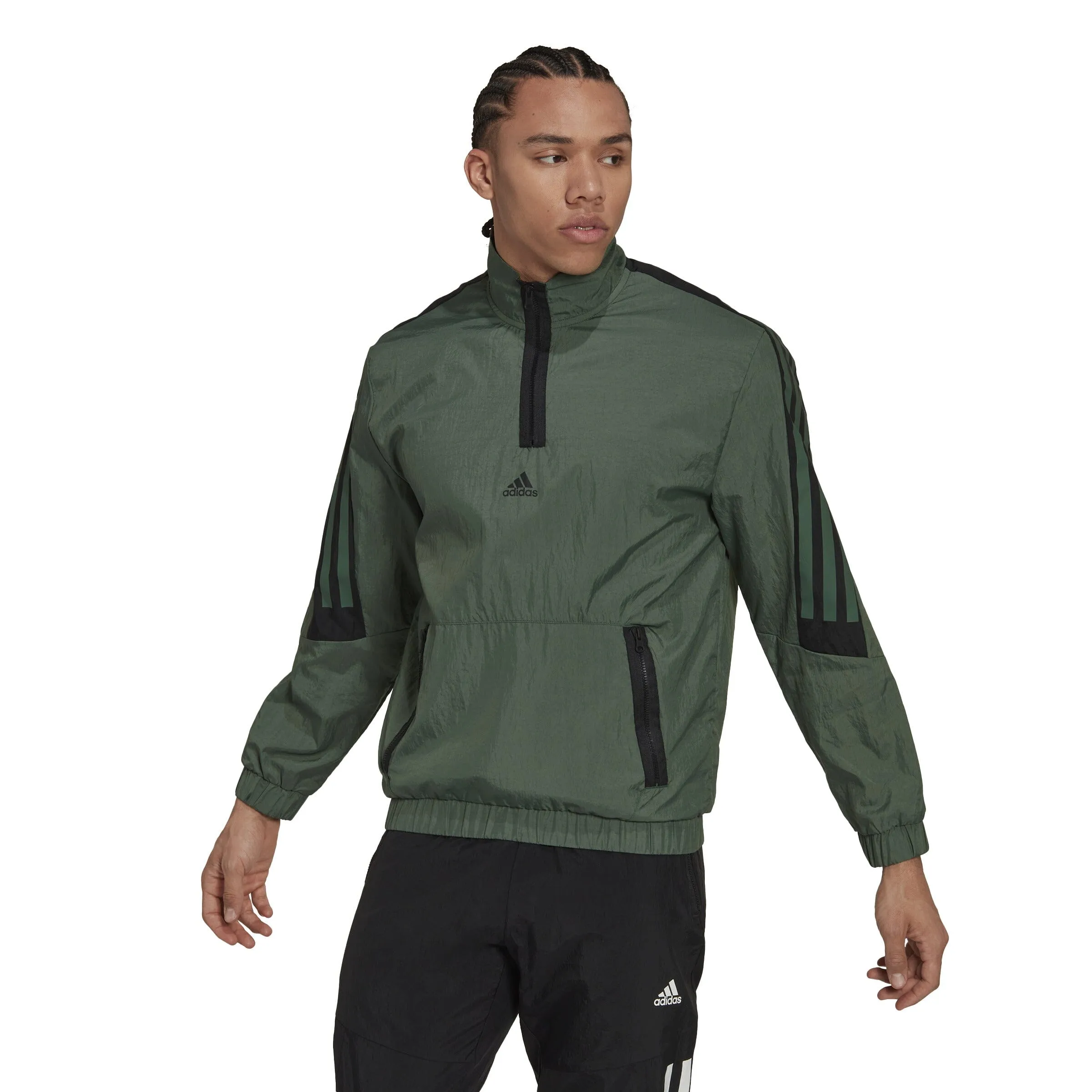 Future Icons 3-Stripes Woven 1/4 Zip Sweatshirt (HK2144)