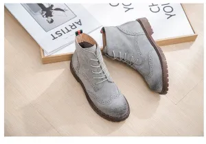 Genuine Leather Women Martin Boots 2020 New Spring Suede Pigskin Women Booties Lace Up Women Ankle Boots