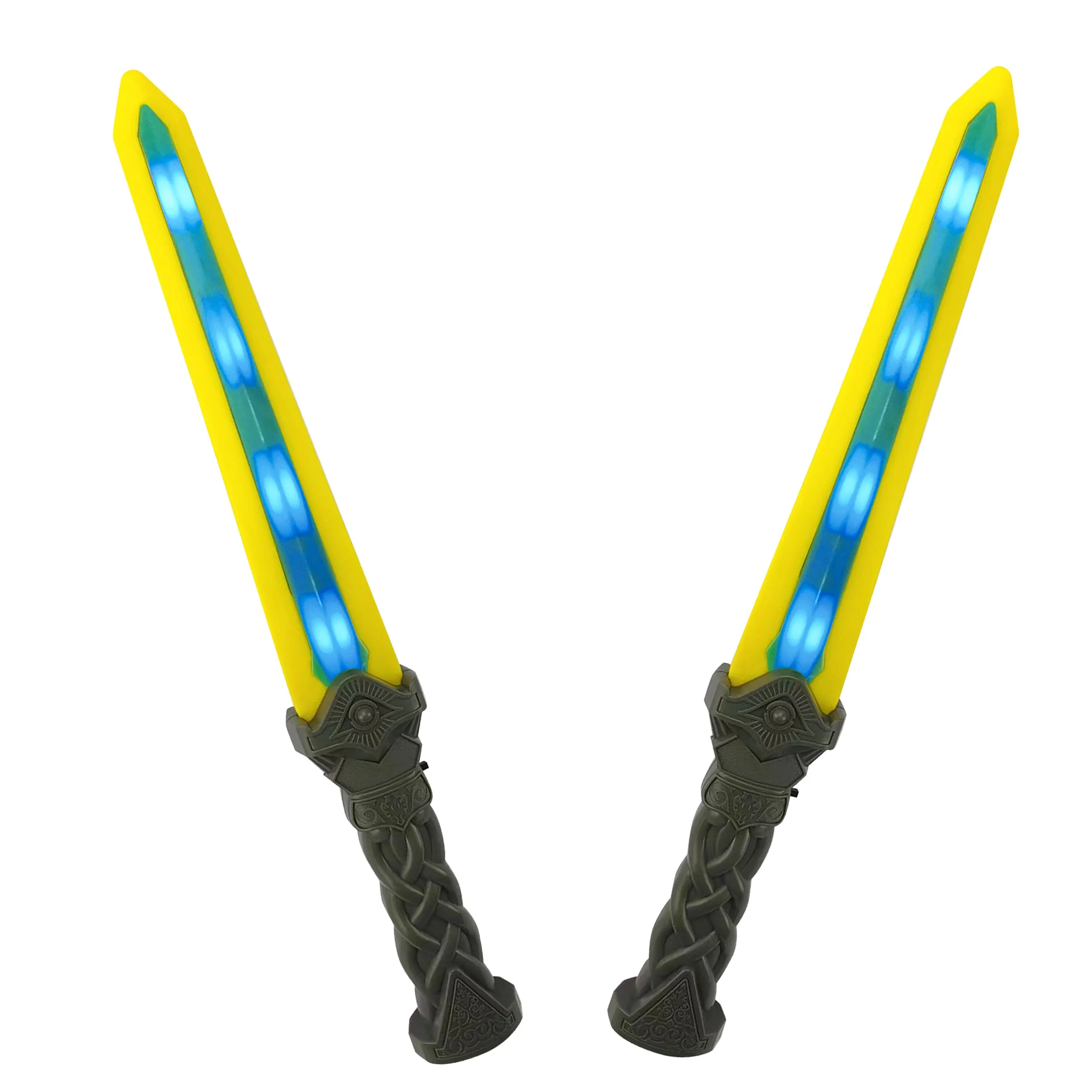 GeoSword 18-inch Dueling Gladiator Play Swords with LED Lights & Movement-Activated Battle Sounds