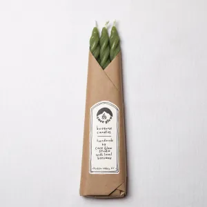 Grass Beeswax Taper Candles Set of 3