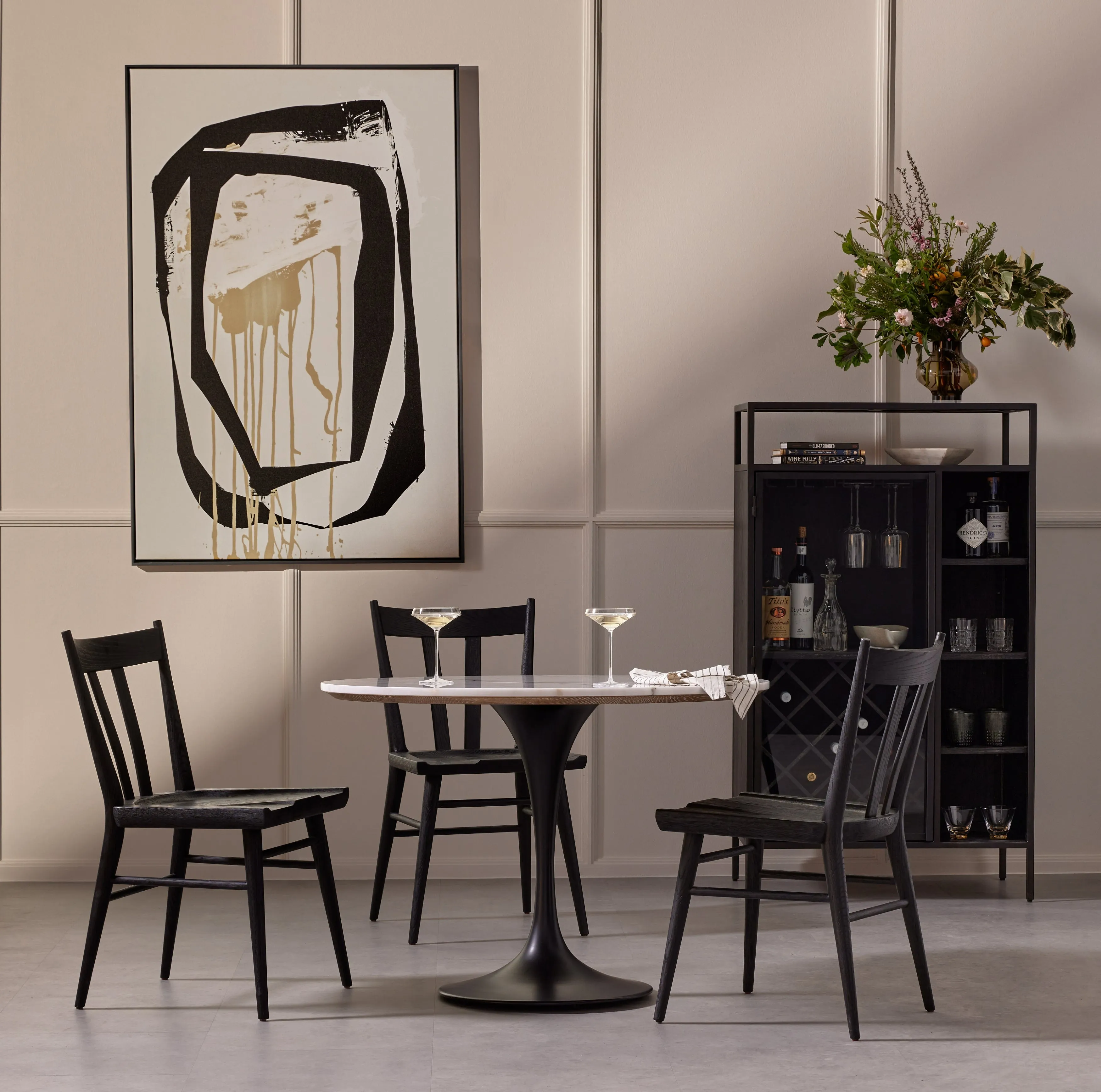 Gregory Dining Chair Black Oak