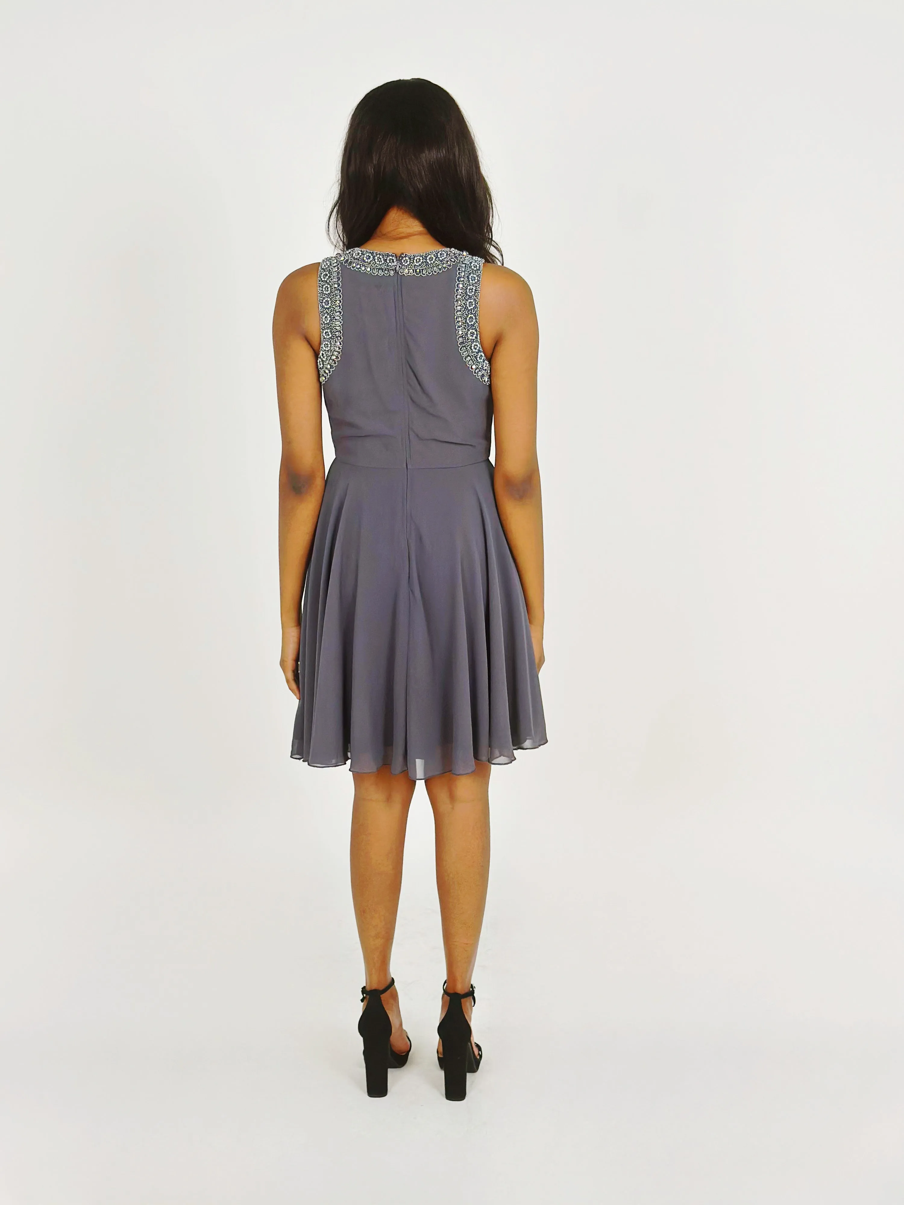 Grey skater Mini Dress