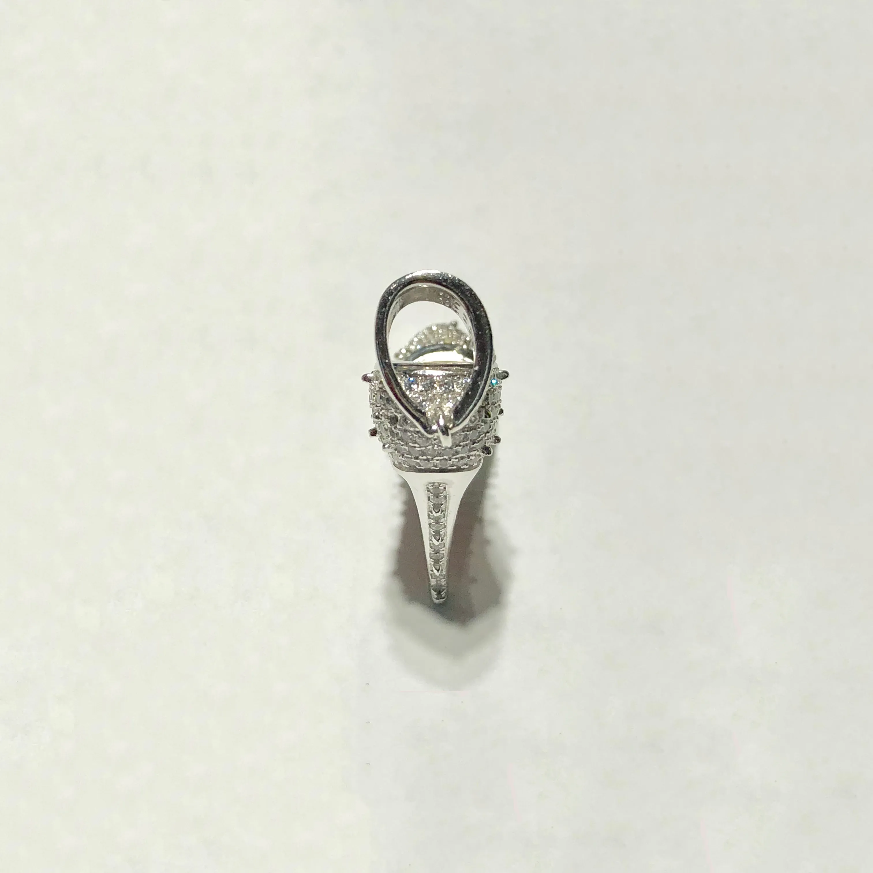 High Heel CZ Iced-Out Pendant (Silver)