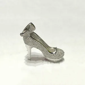 High Heel CZ Iced-Out Pendant (Silver)