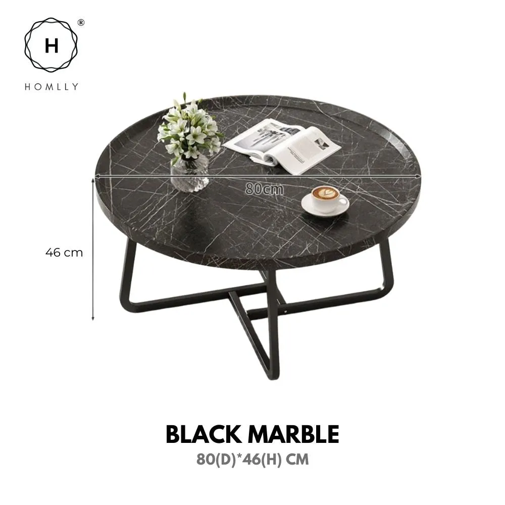 Homlly Round Living Room Sofa Coffee Table