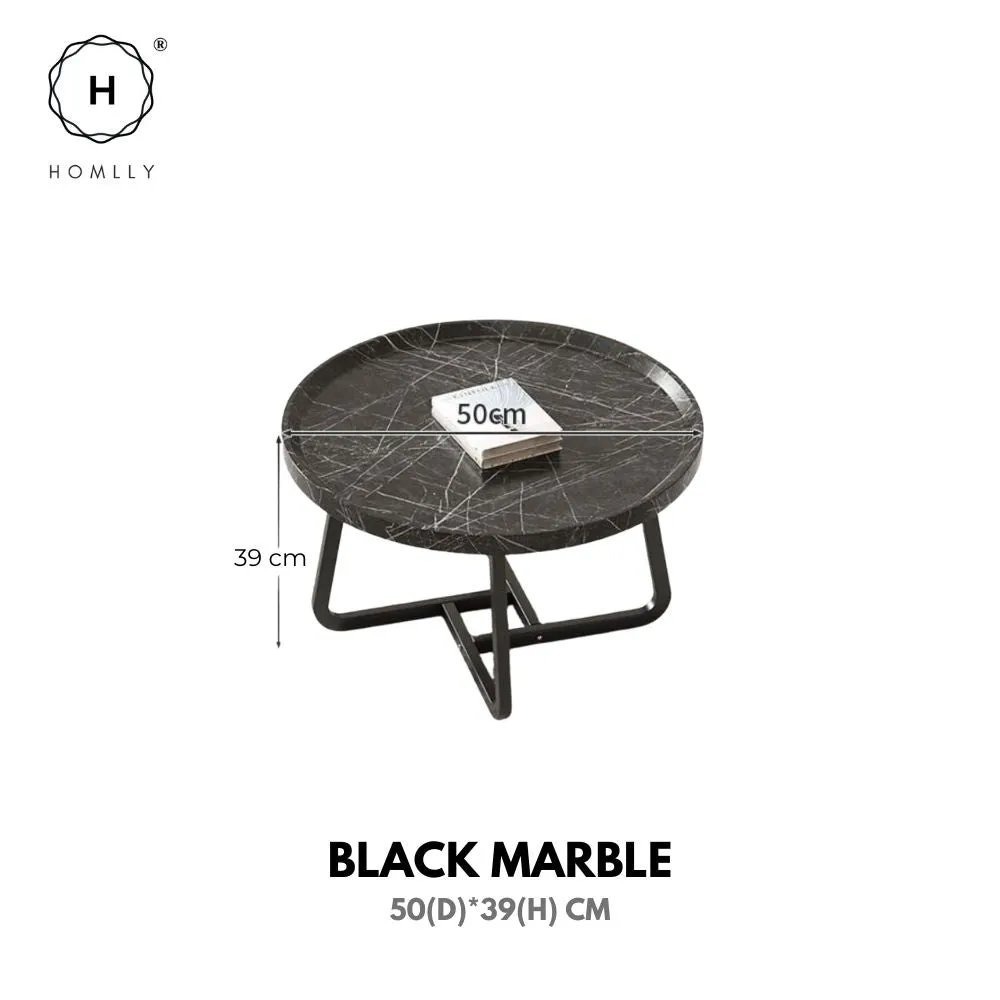 Homlly Round Living Room Sofa Coffee Table