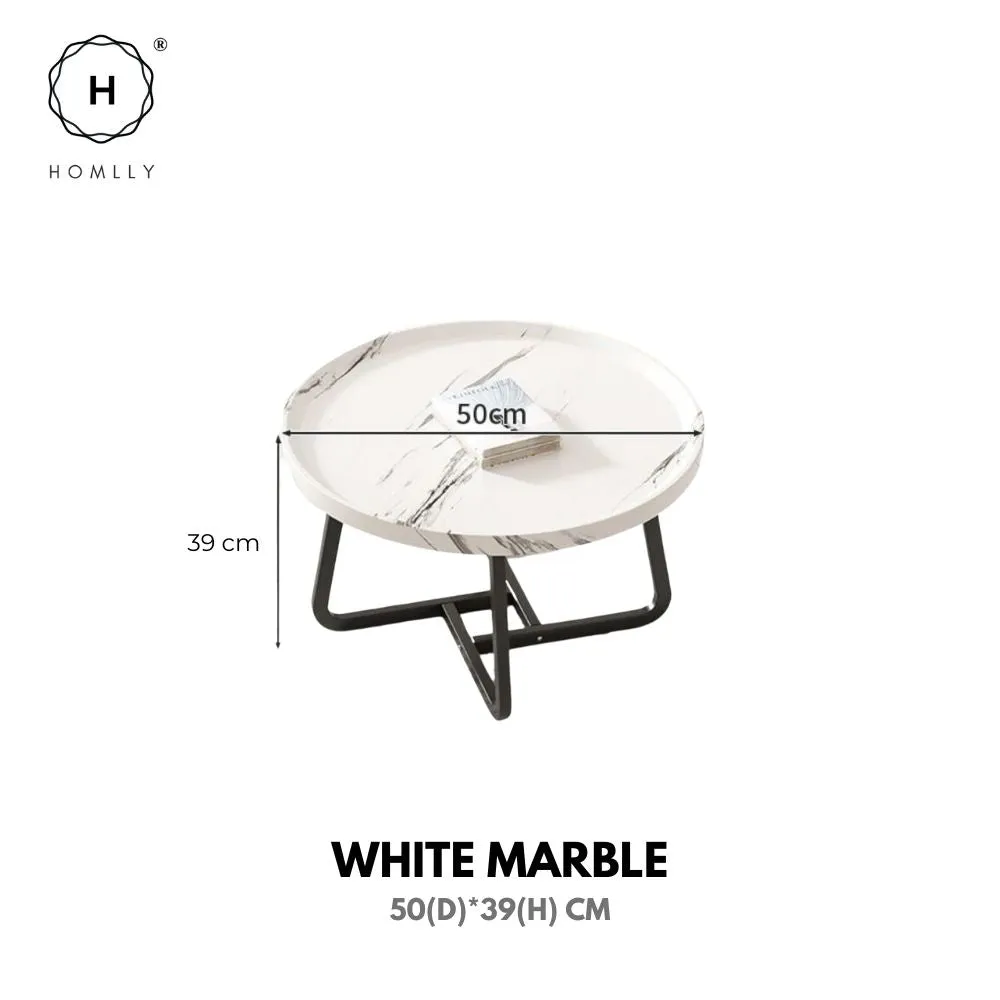 Homlly Round Living Room Sofa Coffee Table