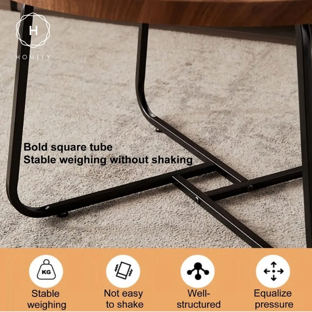 Homlly Round Living Room Sofa Coffee Table