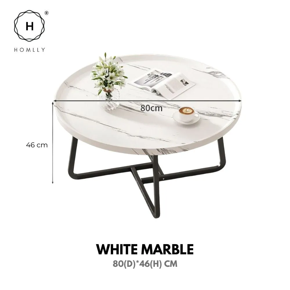 Homlly Round Living Room Sofa Coffee Table