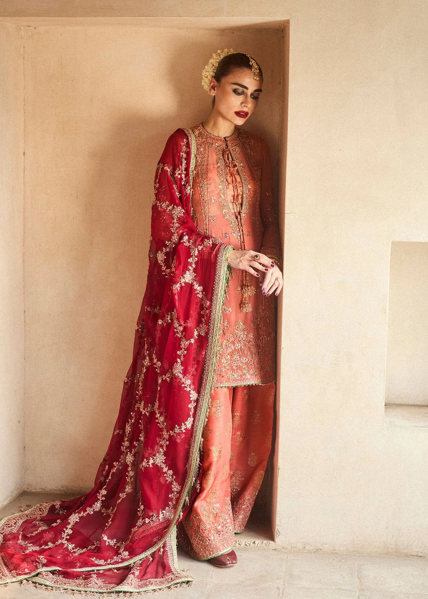 Hussain Rehar Embroidered Chiffon Suit Unstitched 3 Piece HRR24F Romawi - Formal Collection