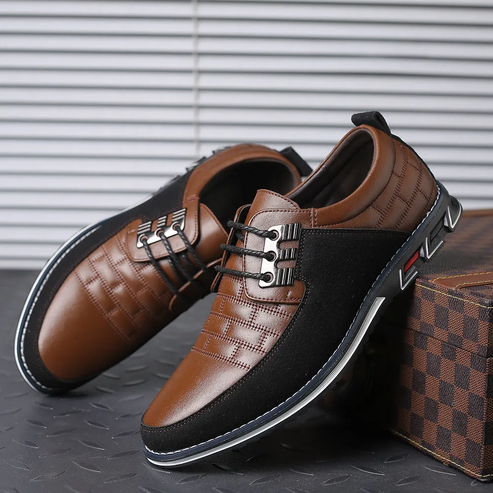 INSTOCK-Men's shoes leather shoes middle-aged