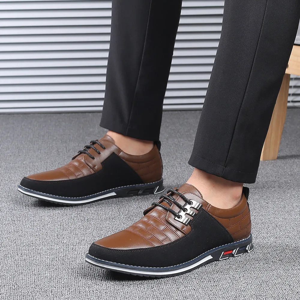 INSTOCK-Men's shoes leather shoes middle-aged