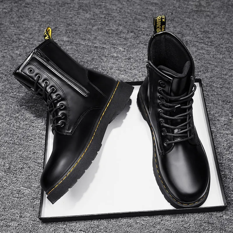 INSTOCK-Zipper Martin boots for Men
