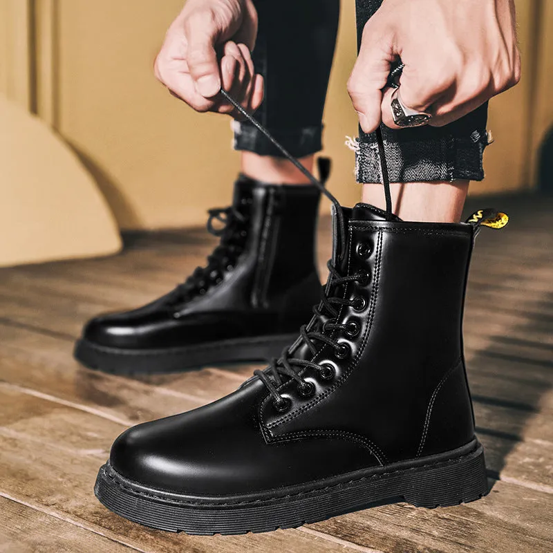 INSTOCK-Zipper Martin boots for Men