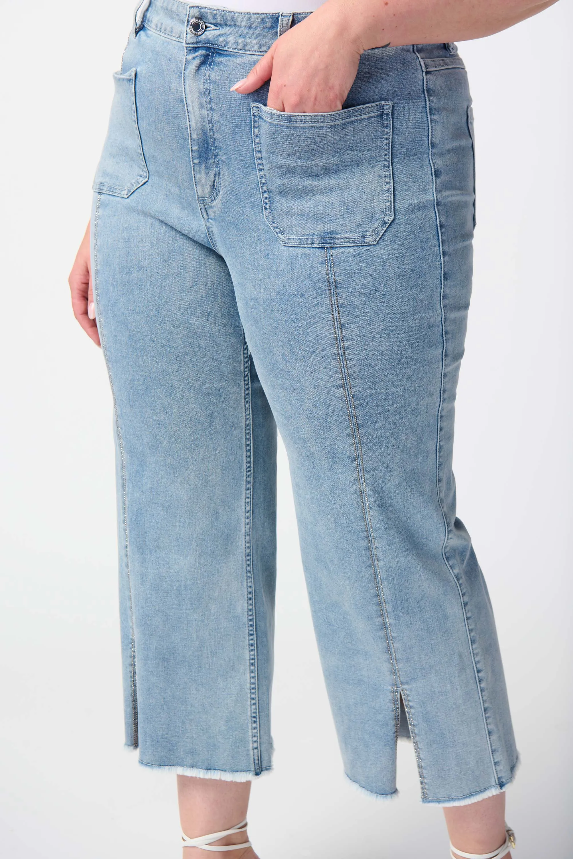 Joseph Ribkoff Culotte Jeans With Embellished Front Seam