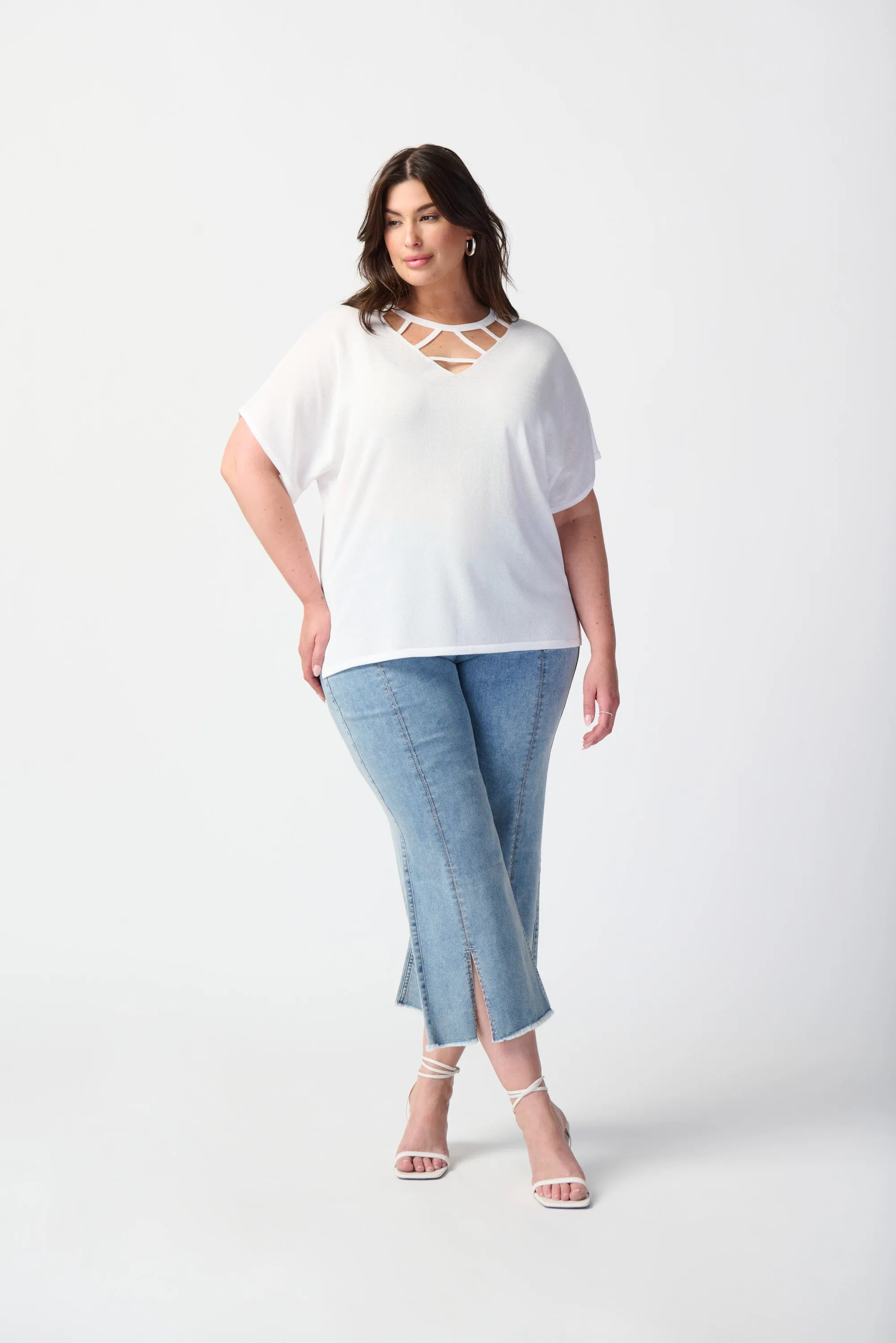 Joseph Ribkoff Culotte Jeans With Embellished Front Seam