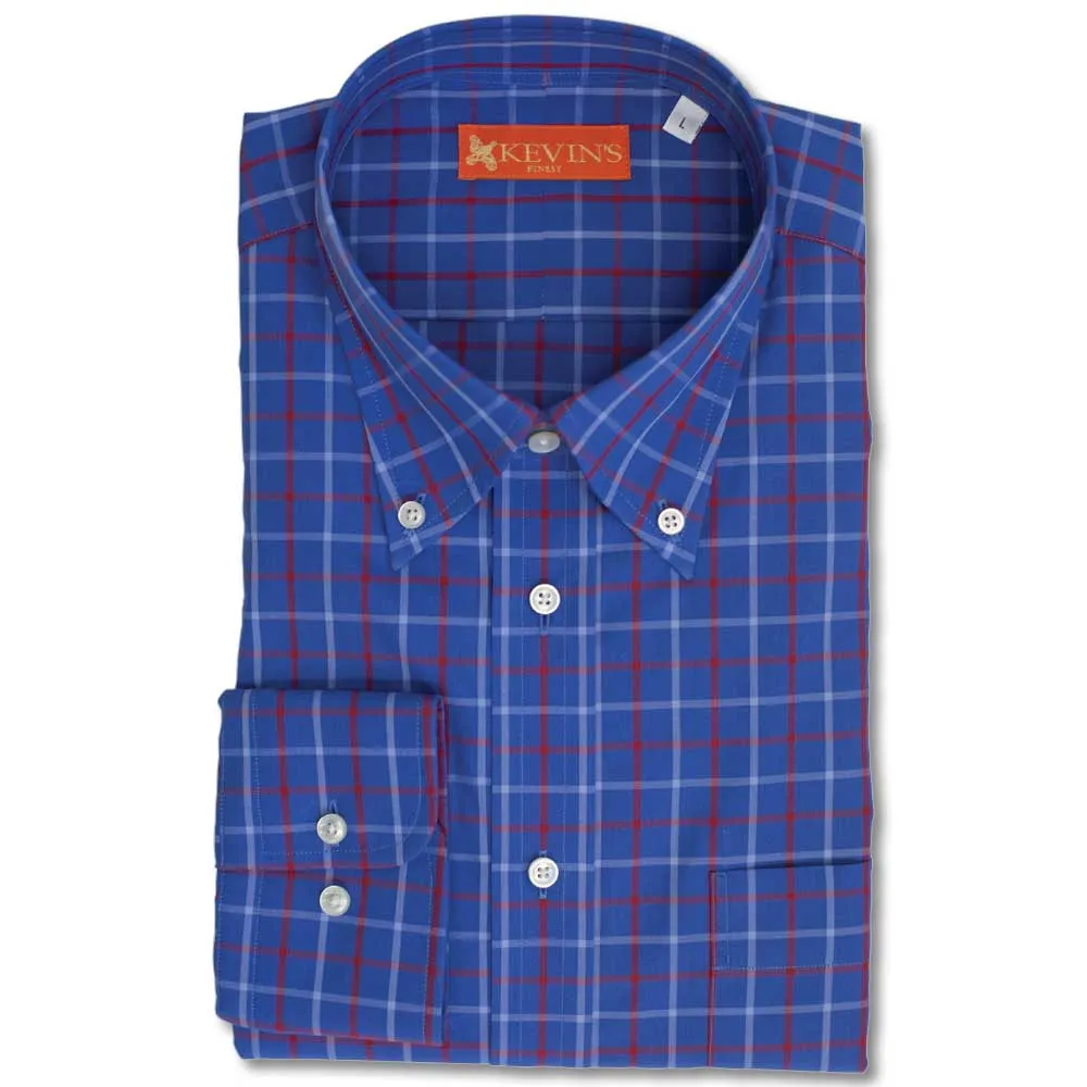 Kevin's Finest Patriot Plaid Long Sleeve Dress Shirt