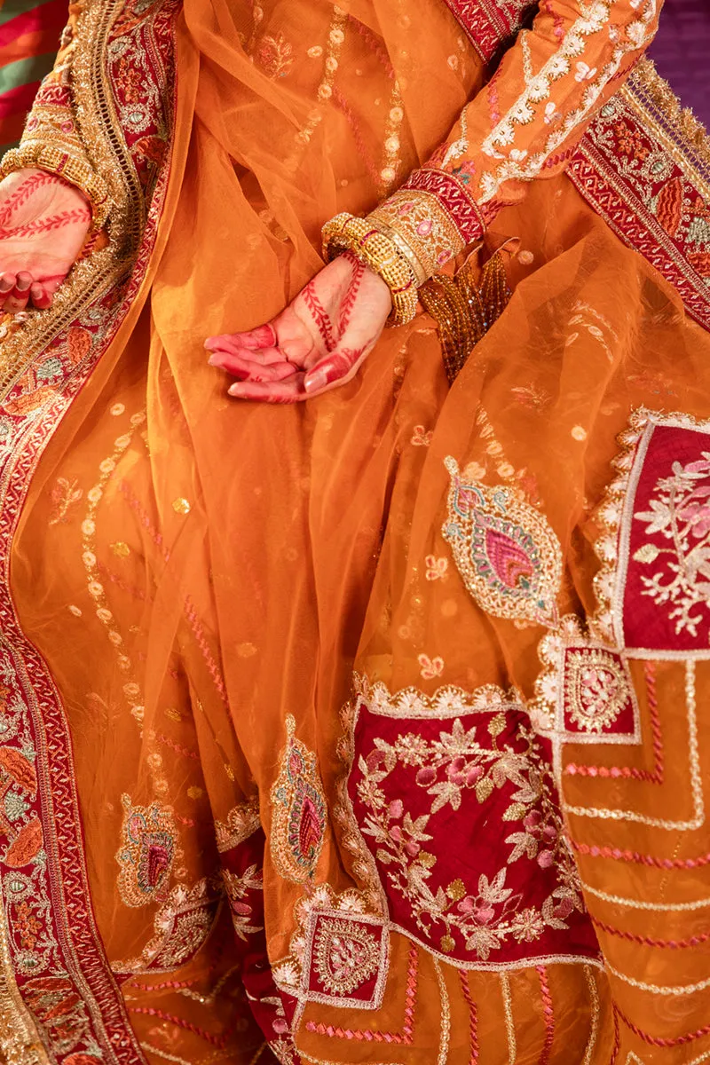 KF-05 RUMAISA | Qalamkar Khaab Festive Formal Collection 2022 | Luxury Embroidered Unstitched Chiffon Suits