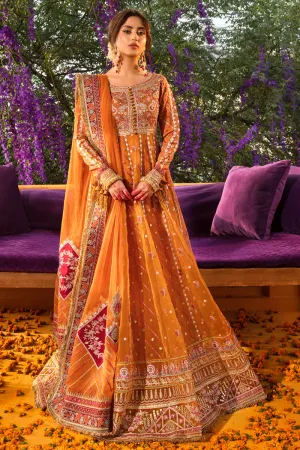 KF-05 RUMAISA | Qalamkar Khaab Festive Formal Collection 2022 | Luxury Embroidered Unstitched Chiffon Suits