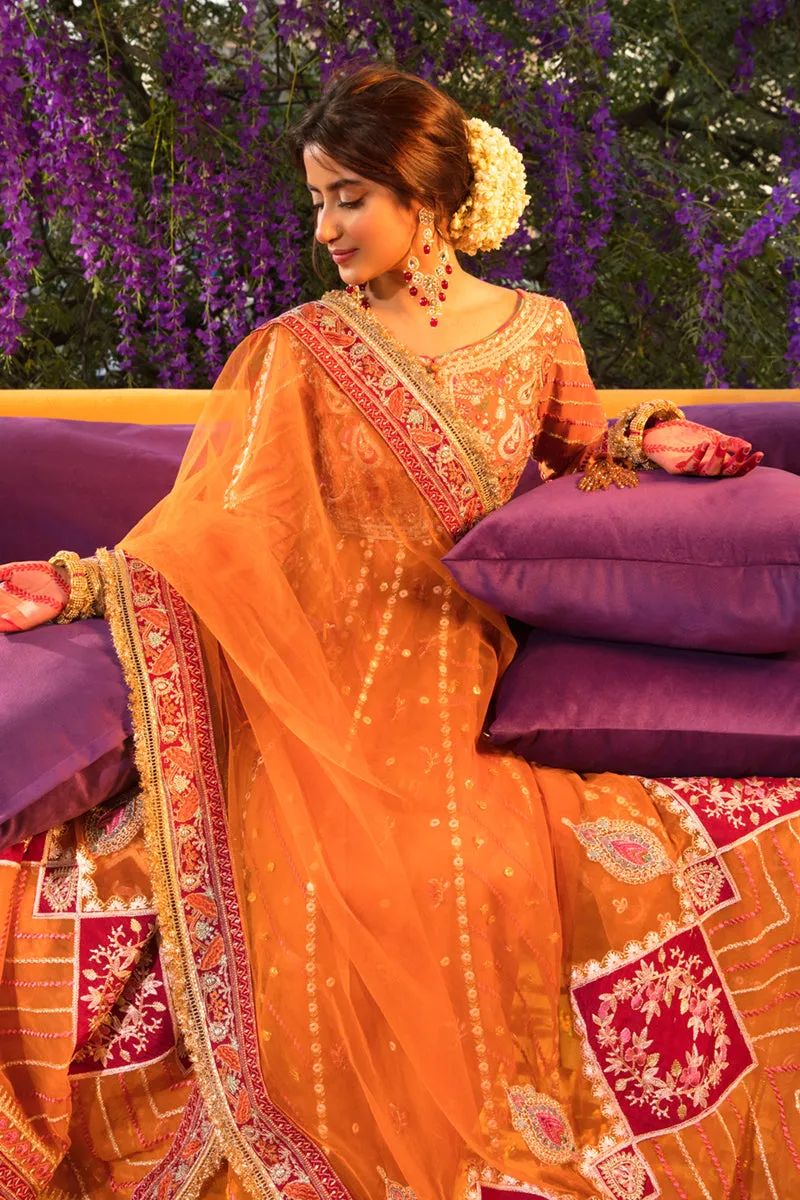 KF-05 RUMAISA | Qalamkar Khaab Festive Formal Collection 2022 | Luxury Embroidered Unstitched Chiffon Suits