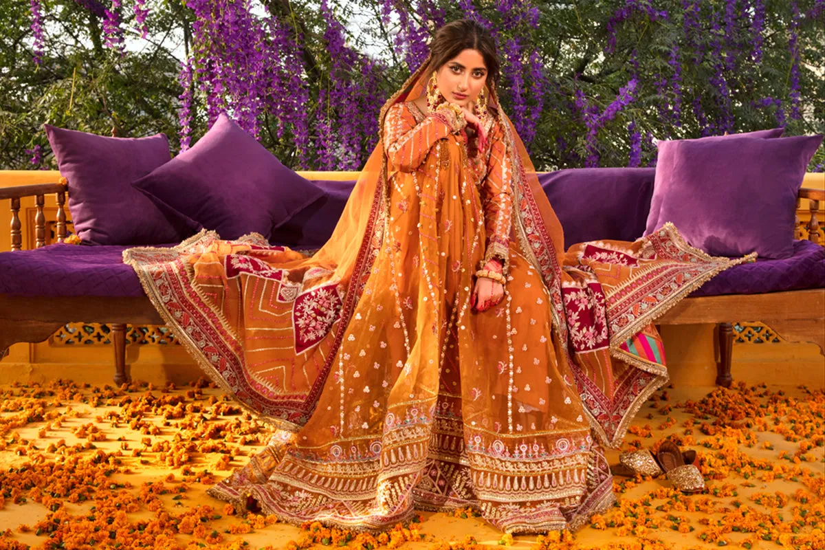 KF-05 RUMAISA | Qalamkar Khaab Festive Formal Collection 2022 | Luxury Embroidered Unstitched Chiffon Suits